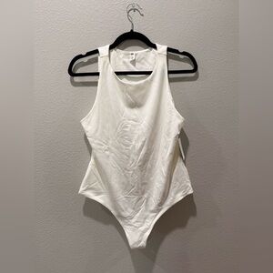 🤍 NWT BP. White Ribbed Bodysuit – Size L 🤍